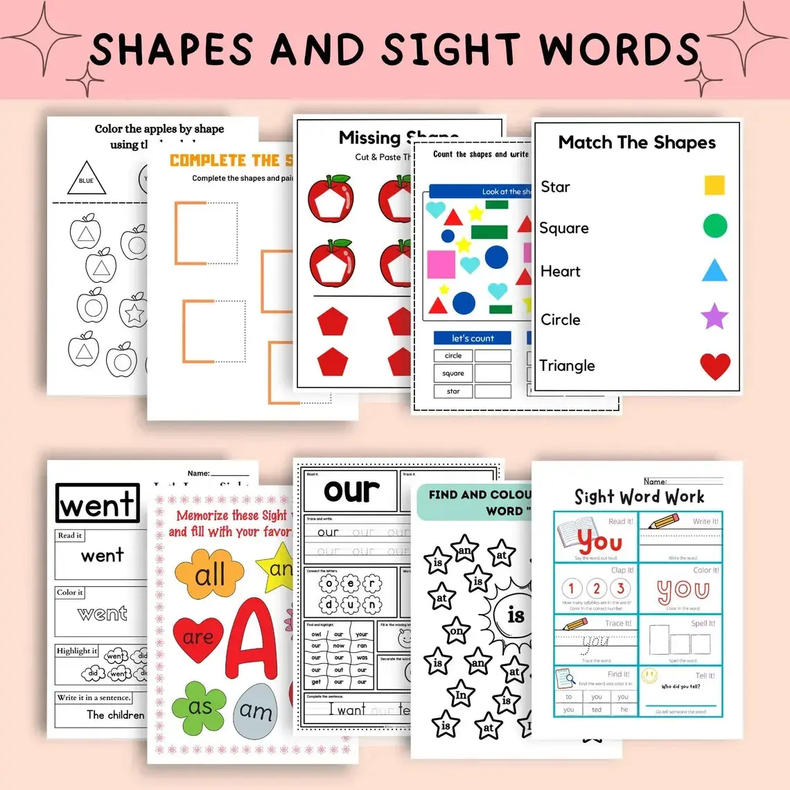 Shapes worksheets